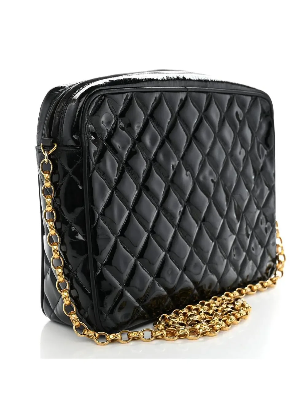 Chanel Patent Quilted Cc Camera Case #333289C14B